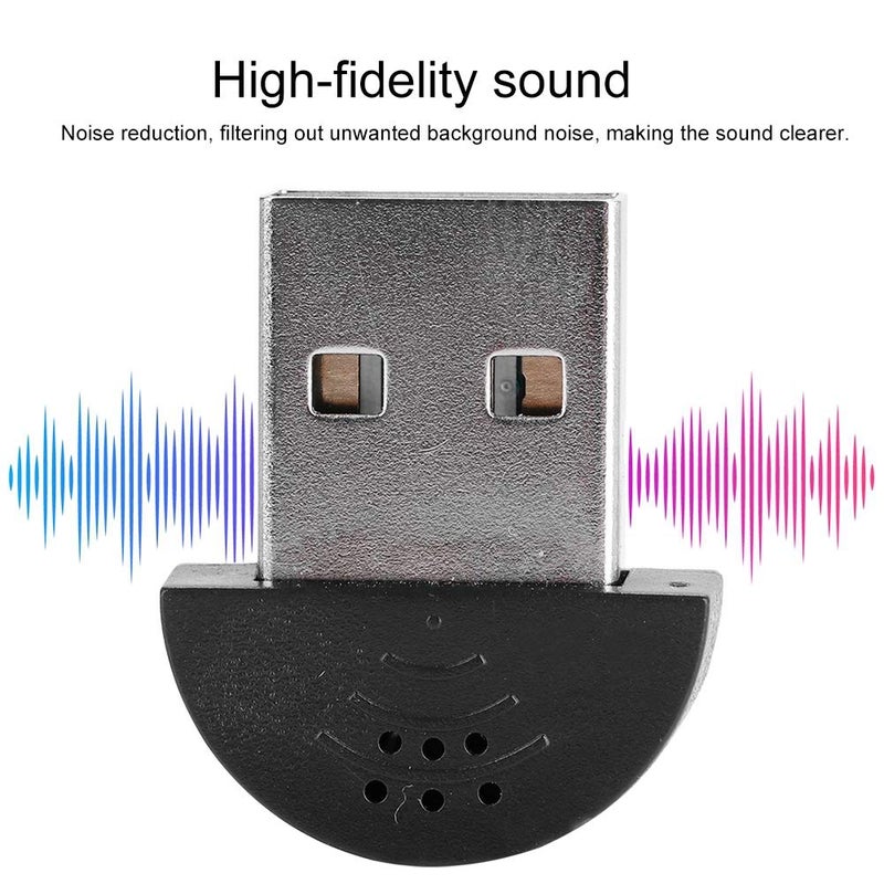 Pomya Mini Microphone, Portable USB Studio Speech 360Â° Omnidirectional Noise Cancellation Microphone Recording Audio MIC Adapter for Computer PC(black) - Image 3